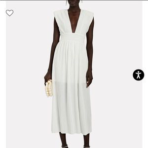 SABINA MUSAYEV Palomit Pleated Midi Dress (L)